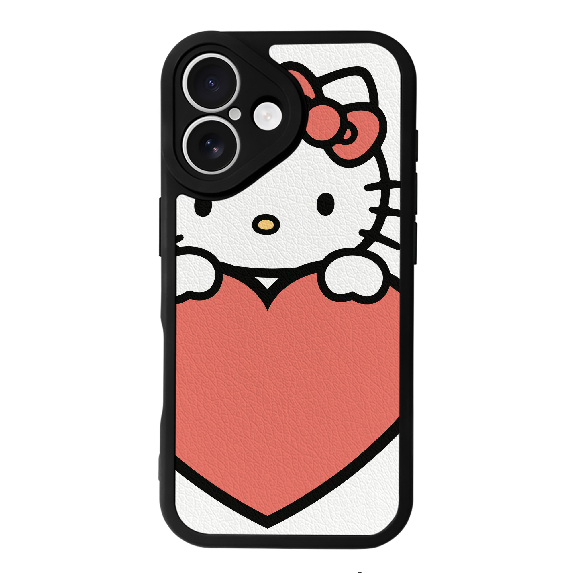 （画像用） Hello Kitty ハローキティ 【iPhone 16シリーズ対応】シリコンスマホケース（レザー調） 材質：シリコン